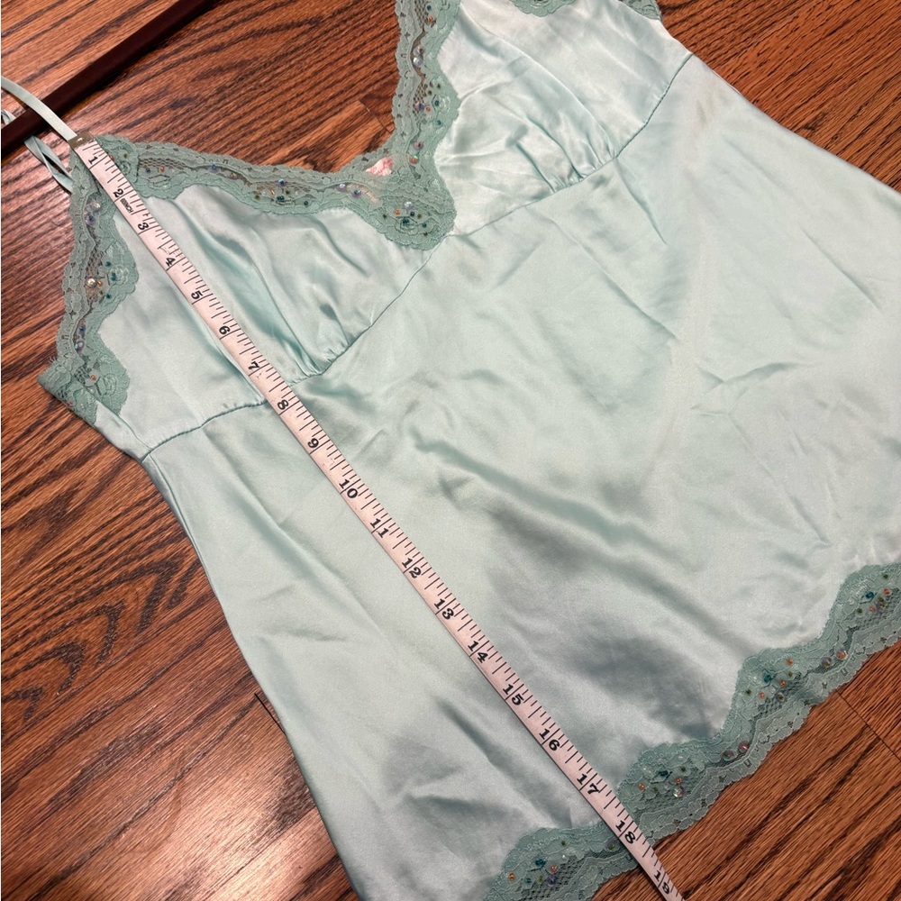 NWOT Silk Tank with Lace & Beading Trim Going Out Top - Picture 8 of 10
